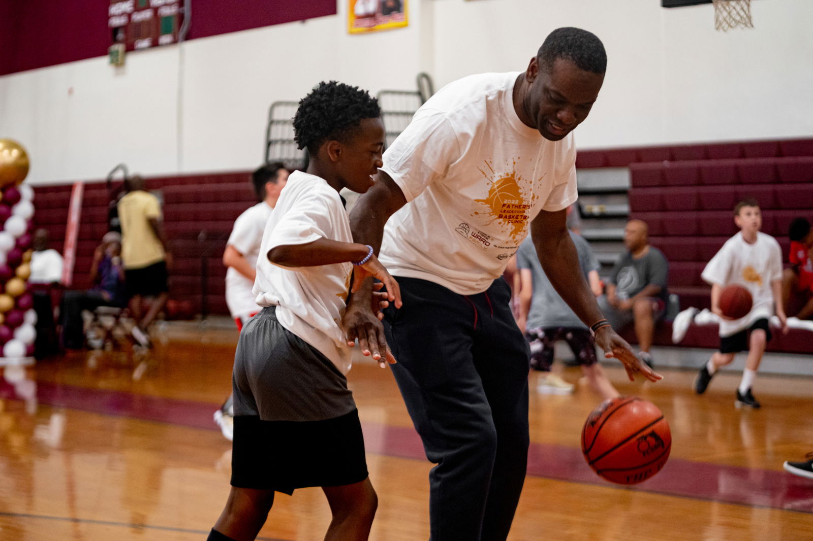 Father and Son at basketball camp